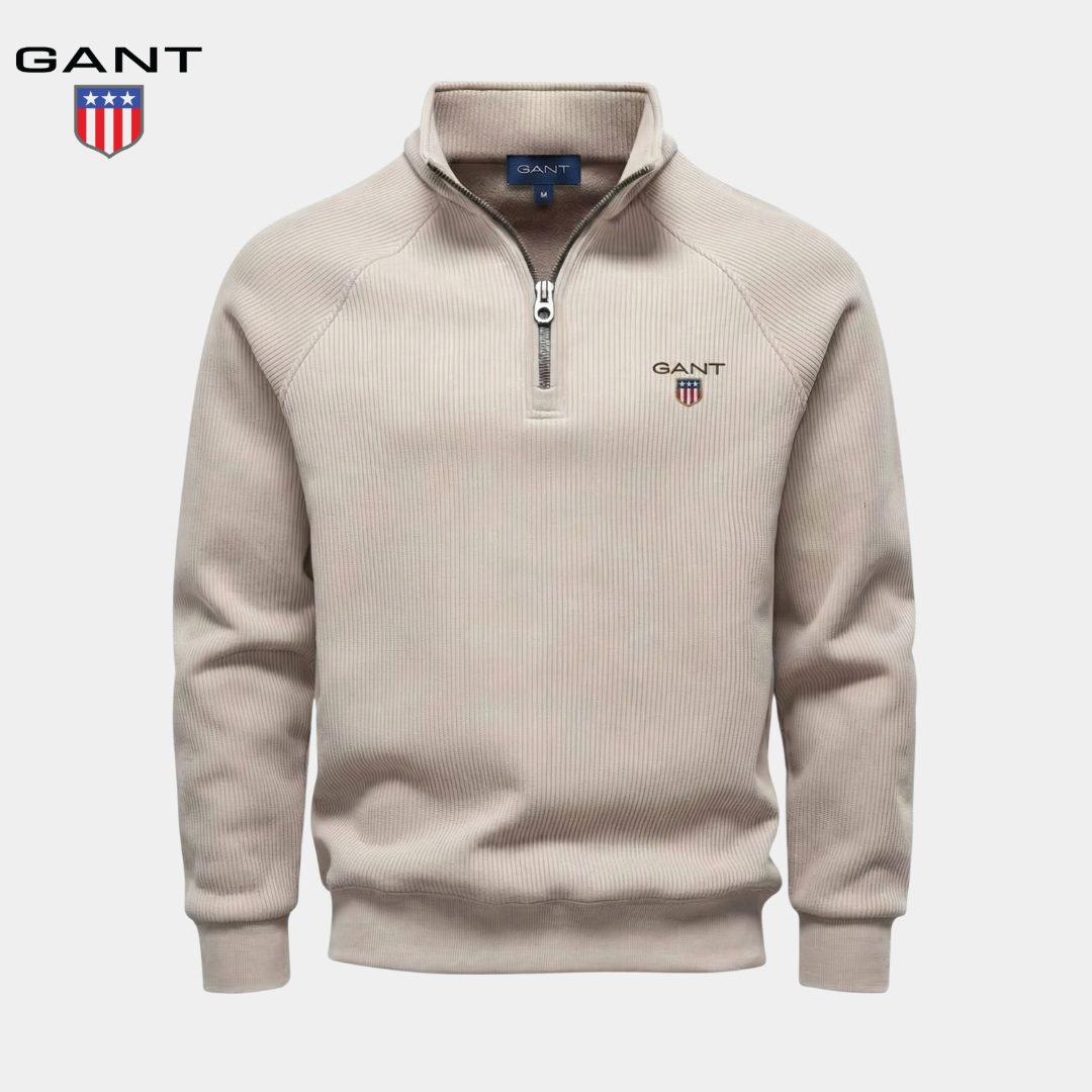 GNT Ribbed Half-Zip Sweatshirt