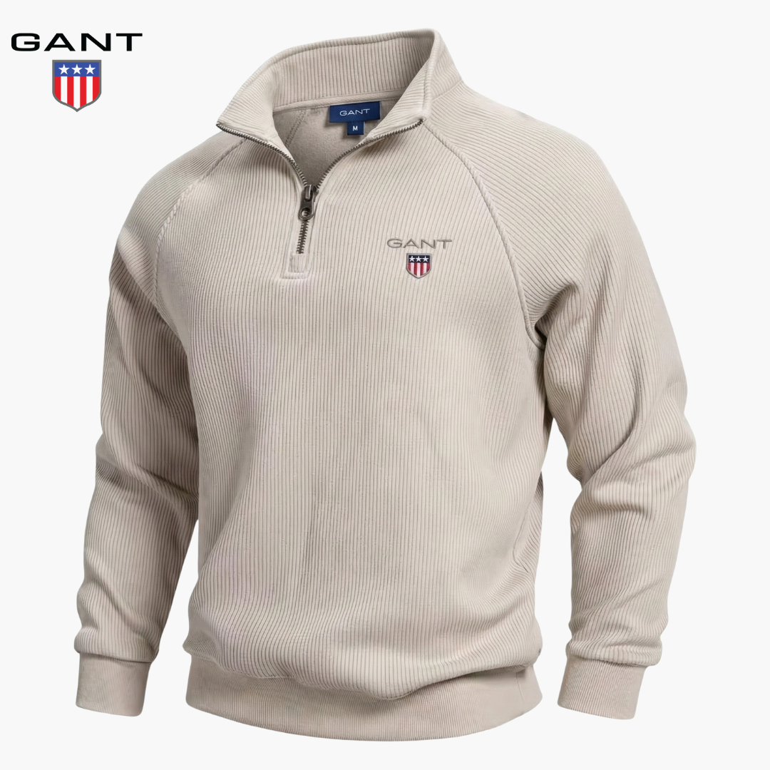 GNT Ribbed Half-Zip Sweatshirt