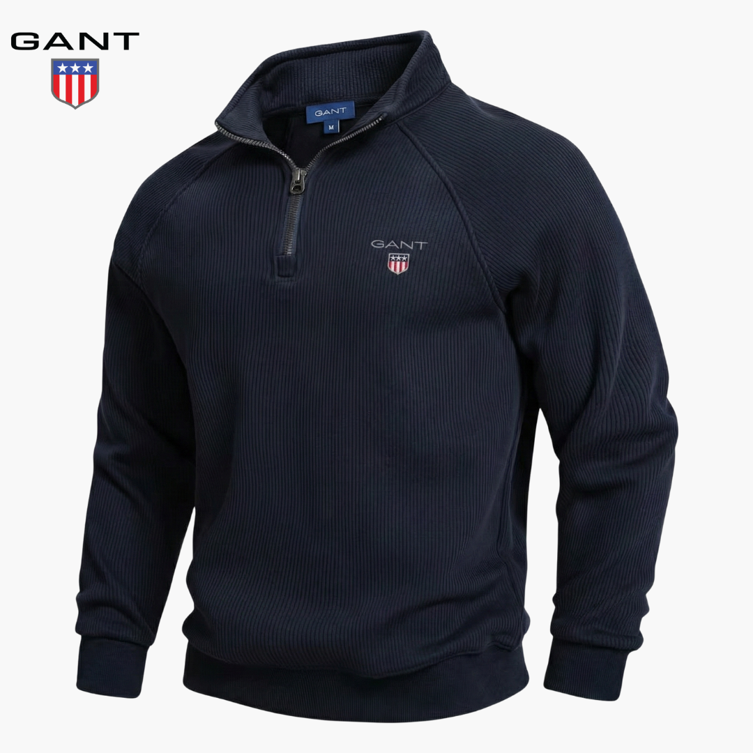 GNT Ribbed Half-Zip Sweatshirt